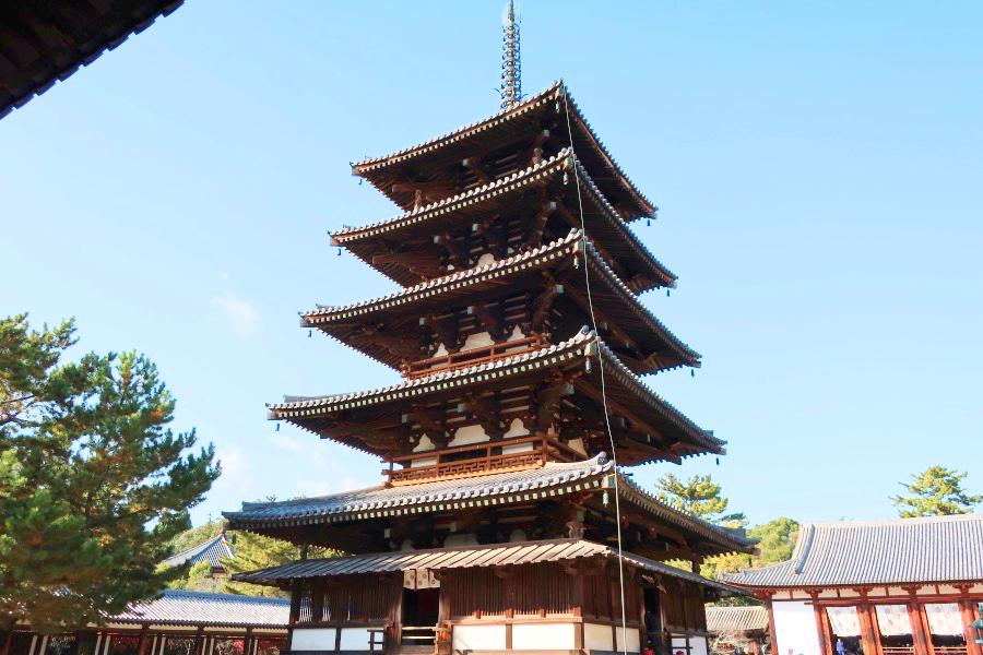 世界遺産 法隆寺の五重塔の写真@奈良観光