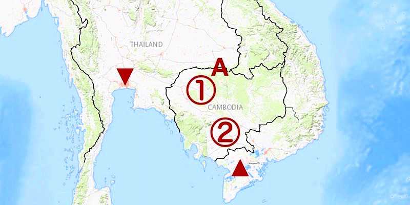 カンボジア地図マップ
