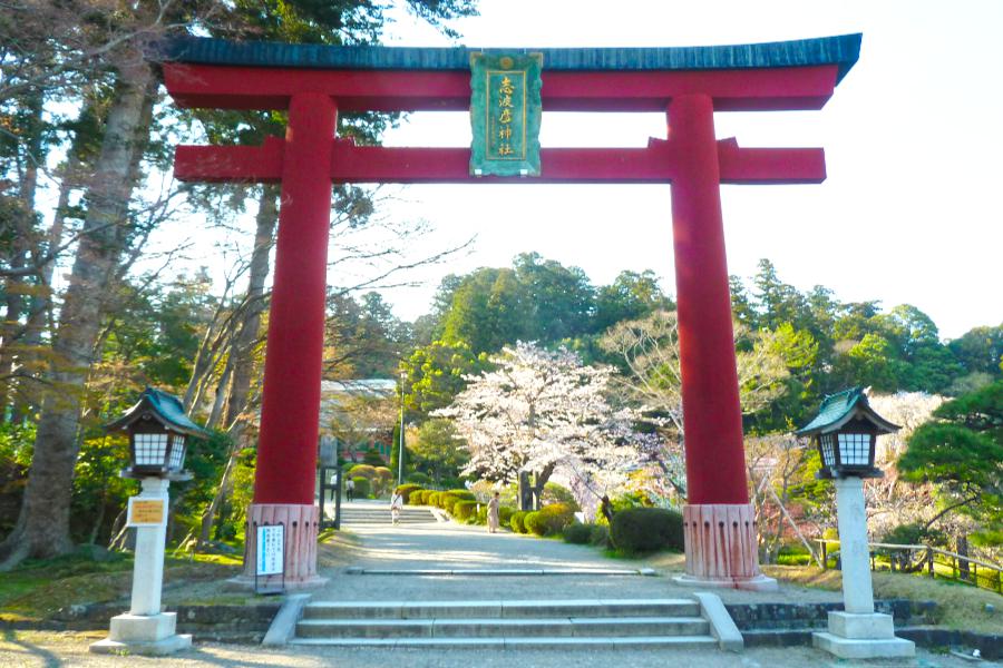 志波彦神社の大鳥居の写真